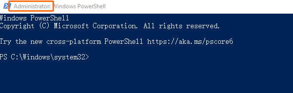 Confirm run Powershell as administrator